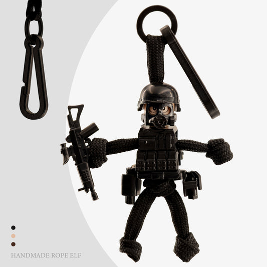 Gas mask police keychain